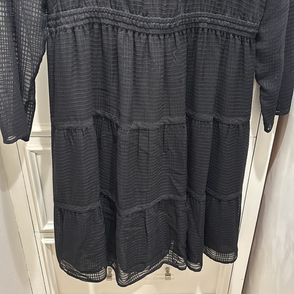 Tory Burch black tiered cinch tie tassel dress - size 14 - Picture 10 of 11